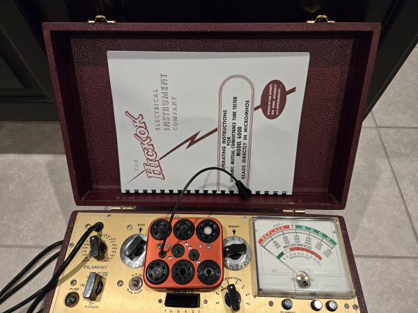 Hickok 6000 tube tester with manual in top lid