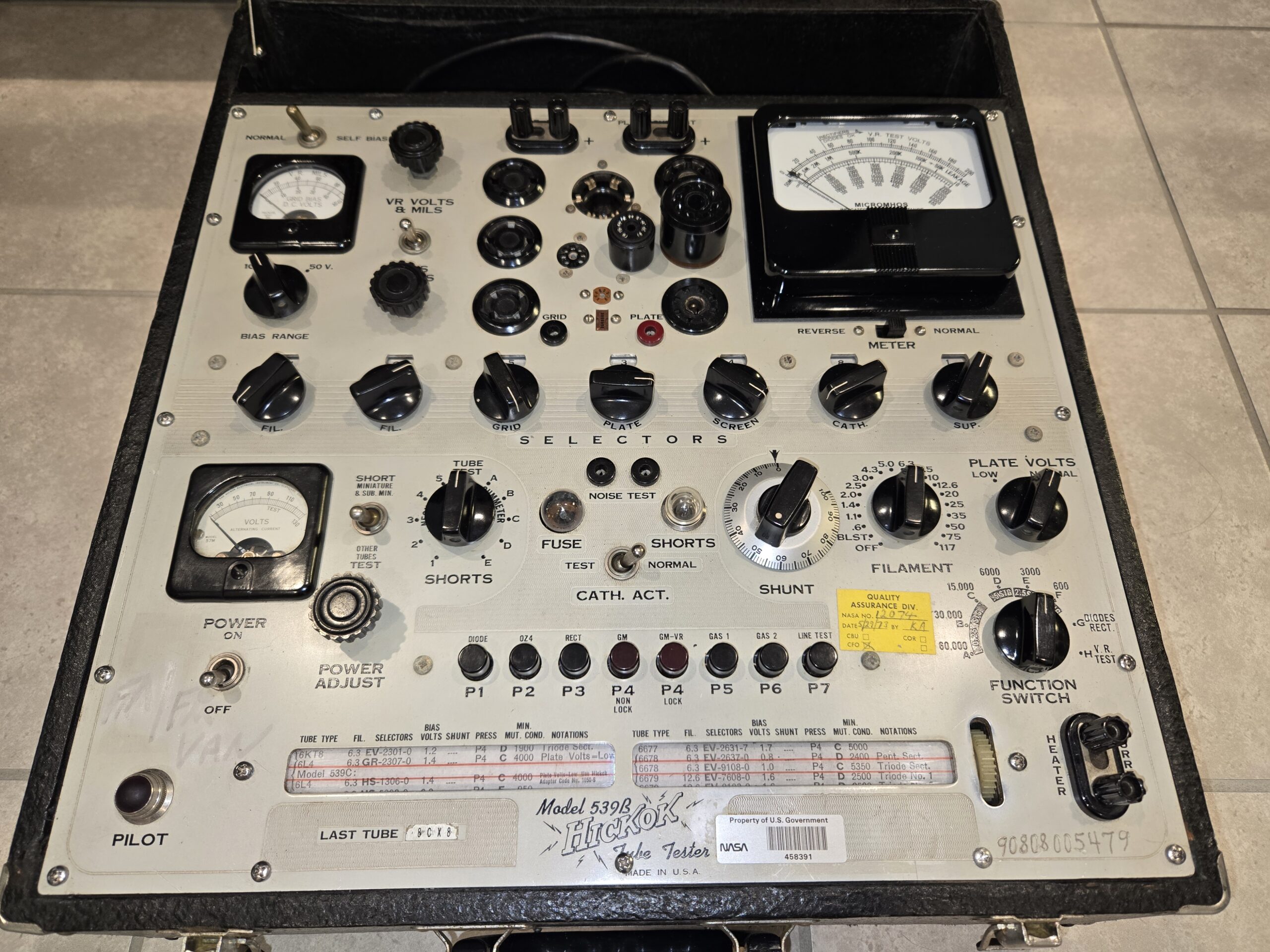 Hickok 539B tube tester