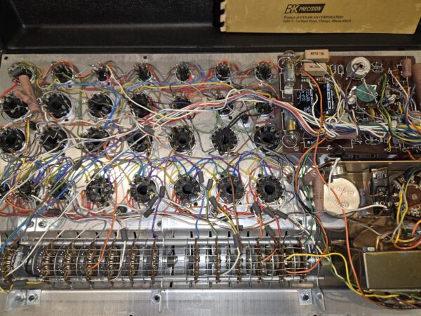 B&K 747B tube tester under deck electronics