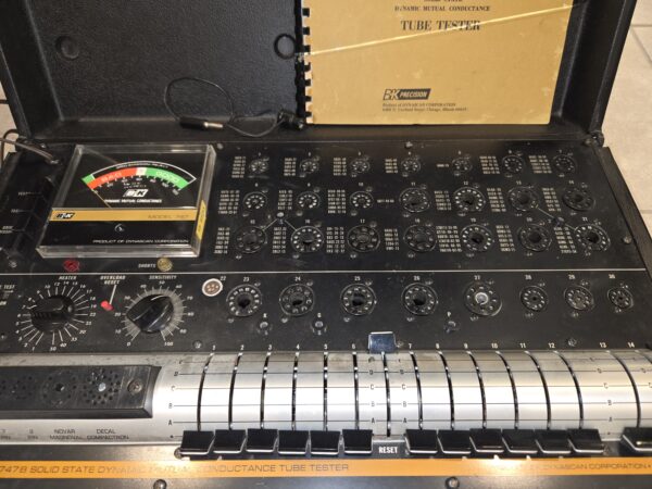 B&K 747B front of restored tube tester