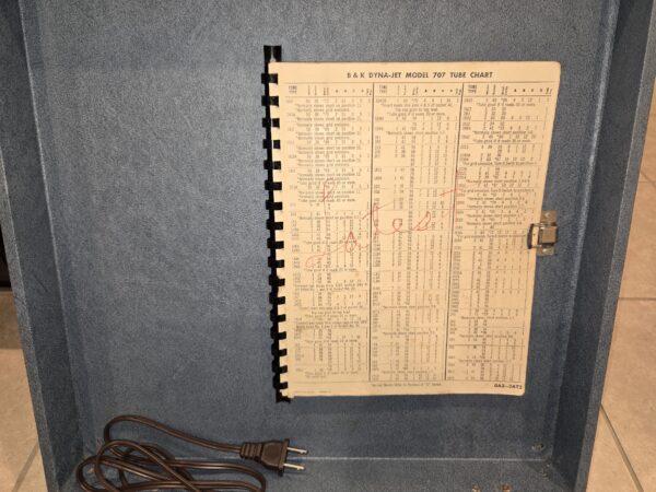 B&K 707 Lid With Repaired Tube Test Data Manual