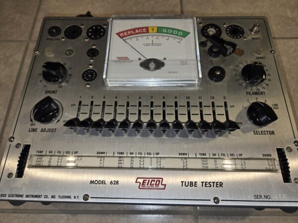 EICO 628 tube tester deck