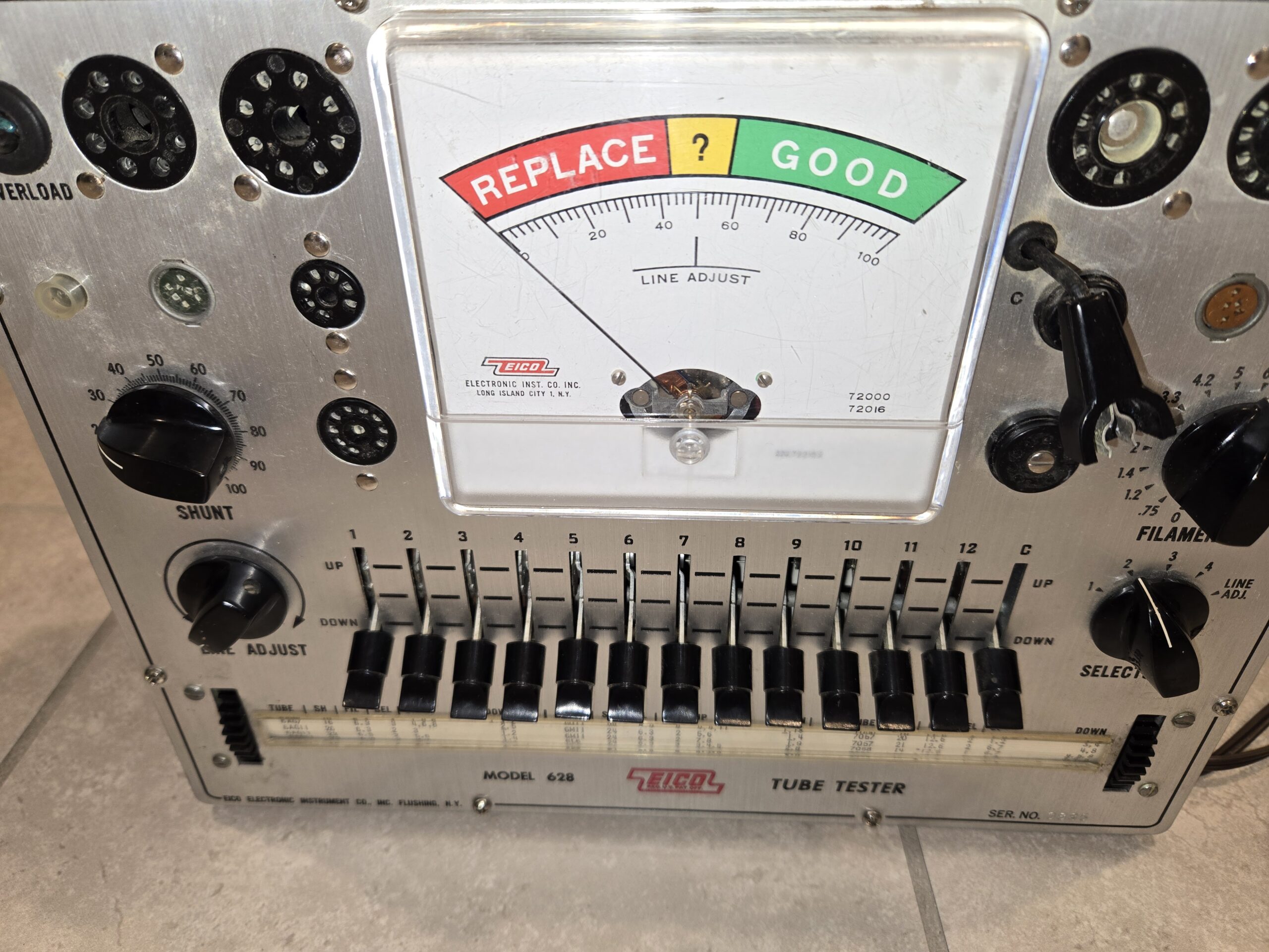 EICO 628 tube tester front
